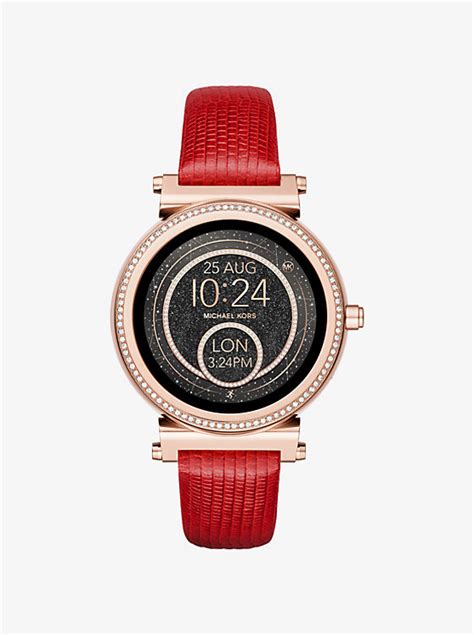 michael kors access sofie embossed-leather smartwatch strap|Gen 3 Sofie Embossed.